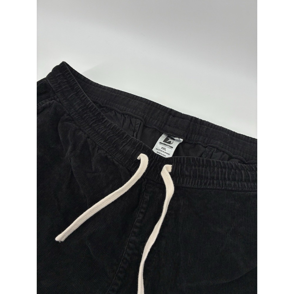 Bearbottom Black Corduroy Jogger Pants Mens 2XL Drawstring Elastic Waist